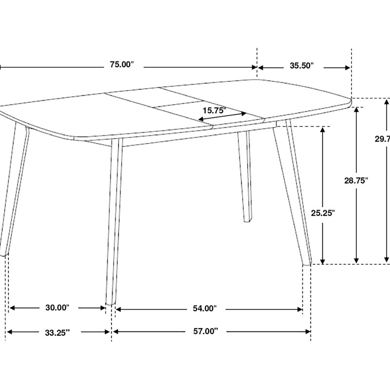 Table de salle à manger de style moderne Mid-Century 7 pièces, table rectangulaire en noyer naturel avec rallonge papillon, chaises d'appoint rembourrées grises confortables pour un repas en famille