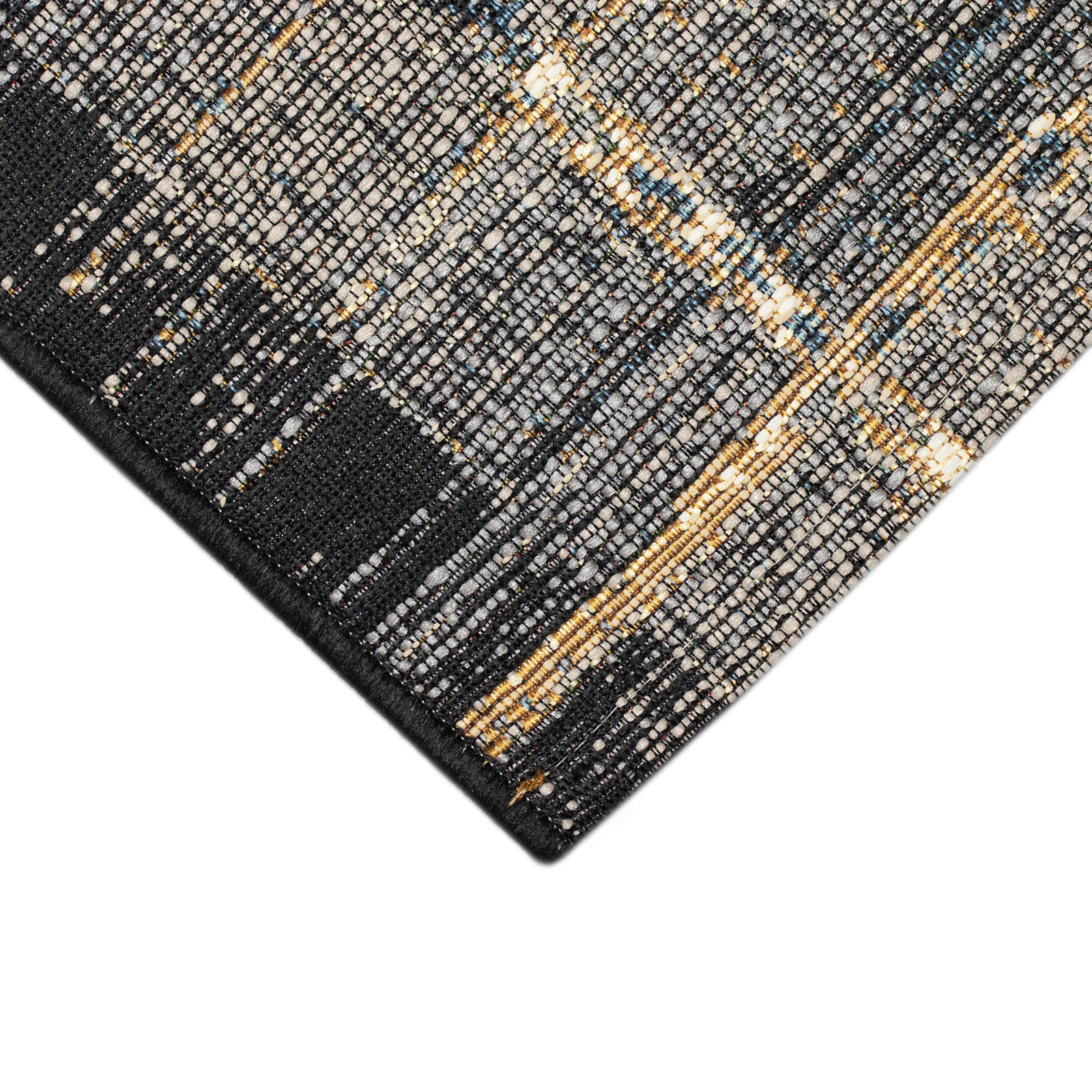 Sesena Black/Gold/Orange/Green/Blue/Ivory/Grey Indoor/Outdoor Rug, Rectangle 7'10" x 9'10"