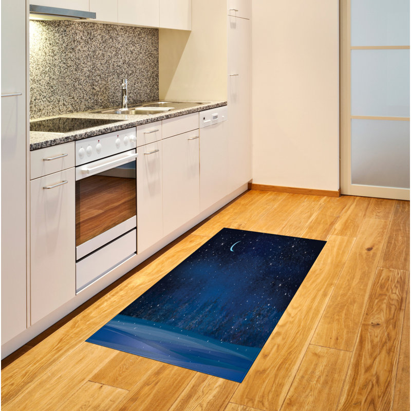 Tapis décoratif à longues fibres en polyester à haute densité Moon, Rectangle 2 pi 7 po x 5 pi