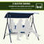 Banc 3 balançoires avec auvent réglable - Bleu foncé pour profiter du patio, du jardin, de la piscine, de la terrasse, de la cour, du balcon