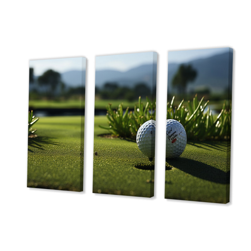 «Golf Precision Putt III» sur toile, reproduction de 3 pièces, H 32 po x l 48 po x P 1 po