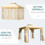 Abri de jardin beige avec coins renforcés et parois grillagées en métal 10 pi X pour le jardin, la pelouse, la cour, la terrasse, l'auvent