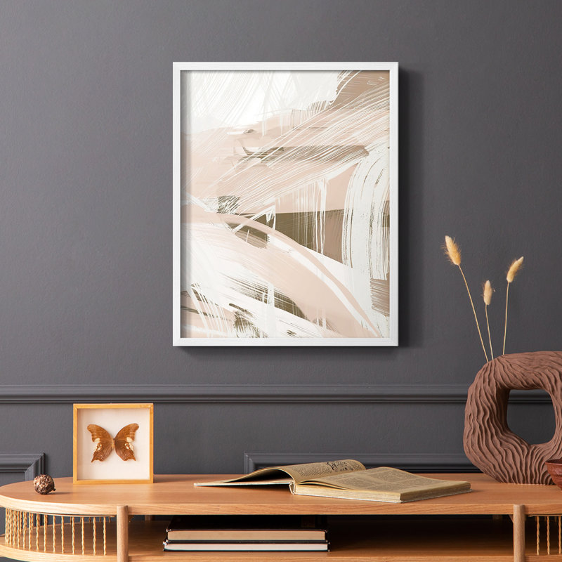 Reproduction encadrée Earthtone Swipe II - bois massif, Blanc, H 20 po x l 16 po