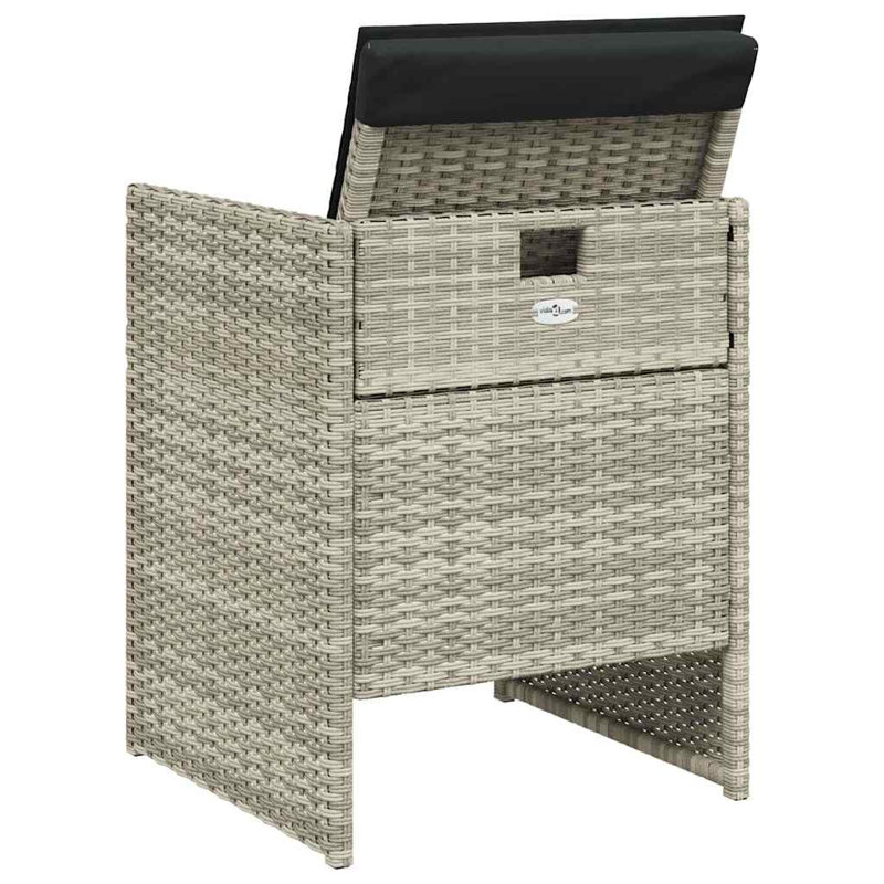 Outdoor Patio Dining Armchair with Cushion, Black Cushion/Grey Frame