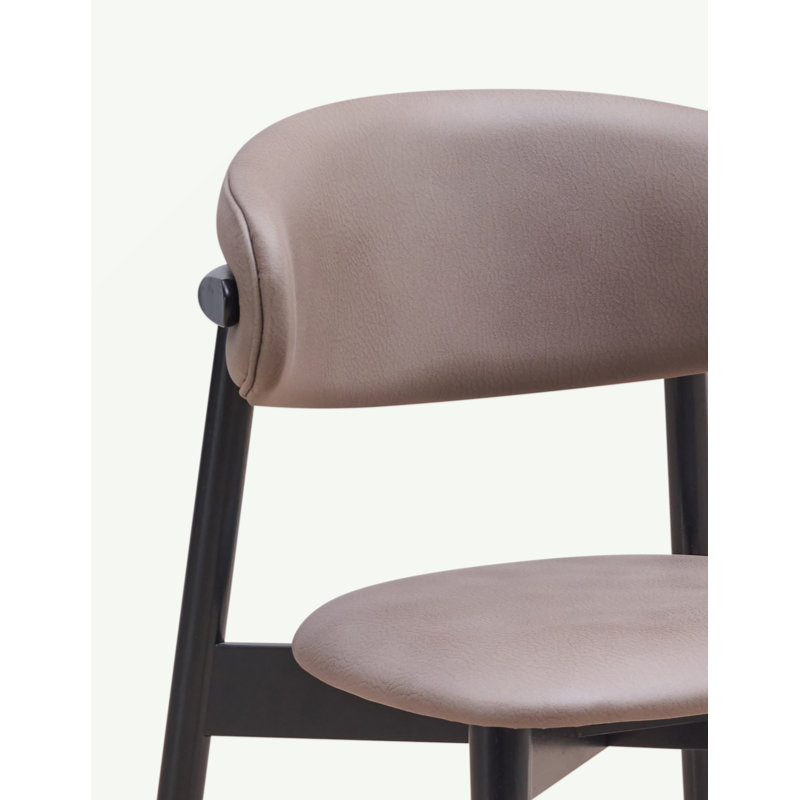 Lanae Grey Polished Microfiber & Black Finish Side Chair (Set Of 2)