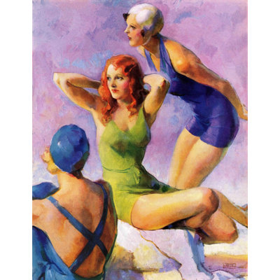 Three Bathing Beauties Print on Wrapped Canvas