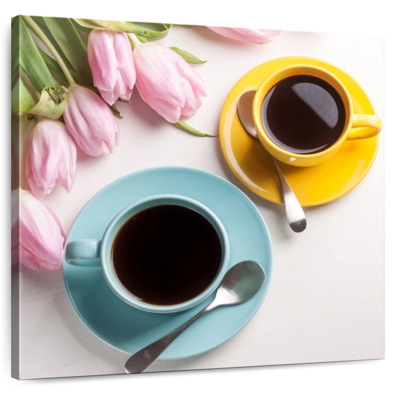 Yarlin café et tulipes, H 36 po x l 36 po