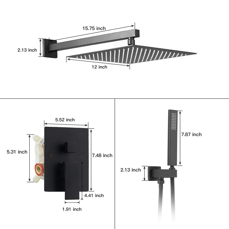 Diverter Shower Faucet, Matte Black