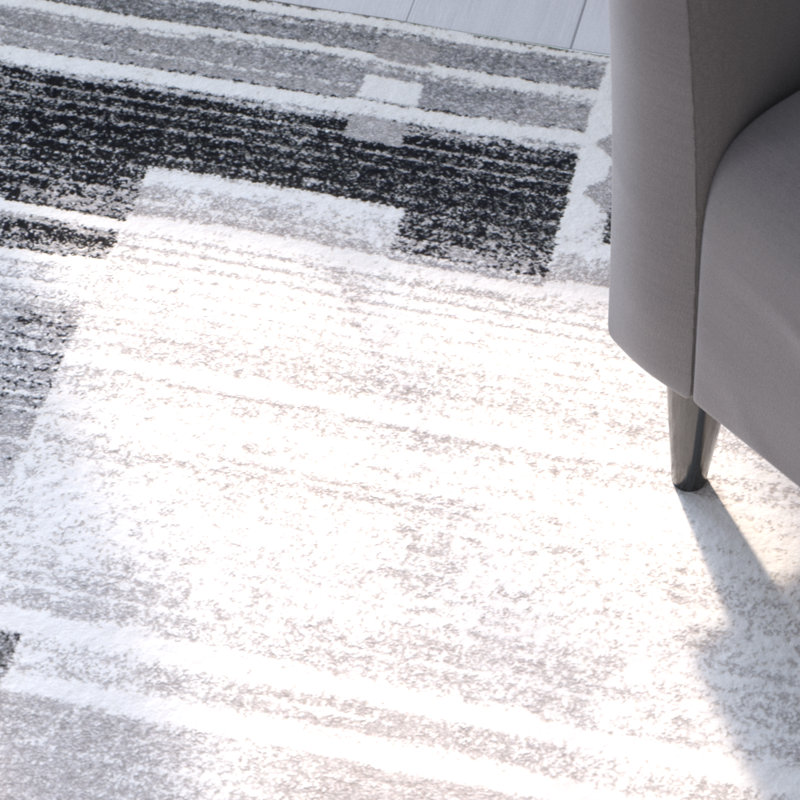 Tapis crème / gris Casey-Marie, Rectangle 8 pi 6 po x 12 pi