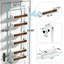 Organisateur de garde-manger au-dessus de la porte, support de rangement pour panier de cuisine réglable en bois à 6 niveaux, étagère à épices en métal robuste pour porte ou fixation murale
