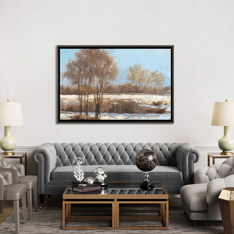 « Sunéclairé II » par Ethan Harper, reproduction d’art, Toile avec cadre gris foncé, H 40 po x l 60 po x 1,5 po, Pas de tapis