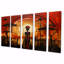 «African Silhouettes», art africain, art mural 5 pièces-1916496535