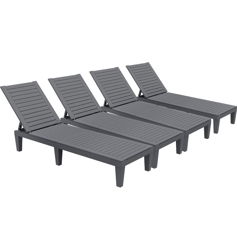 Elainea Outdoor Chaise Lounge, Gray