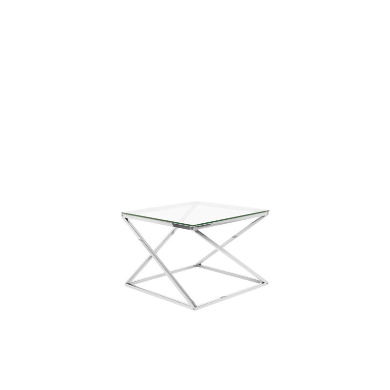 Aurora Cross Legs Coffee Table, Silver