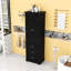 Armoire de salle de bain haute en bois avec tablette réglable, tiroirs de rangement et conception anti-basculement-1991385529