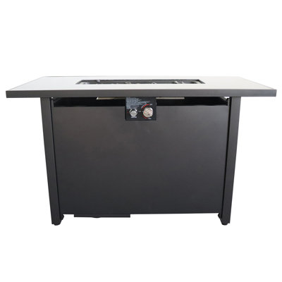 Table de foyer d'extérieur en acier avec couvercle