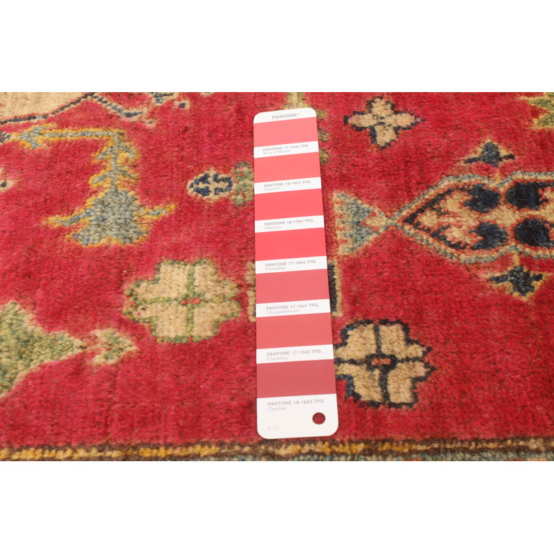 Tapis rouge Gazni noué à la main 3 pi 5 po x 5 pi 3 po