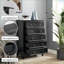 Commode 5 tiroirs campagne moderne noir | Anti-basculement | Glissades lisses | Panneau de fibres à densité moyenne | Salon