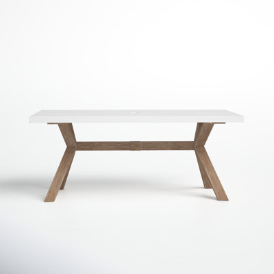Fleur 6 - Person Wood Patio Dining Set with Rectangular Table