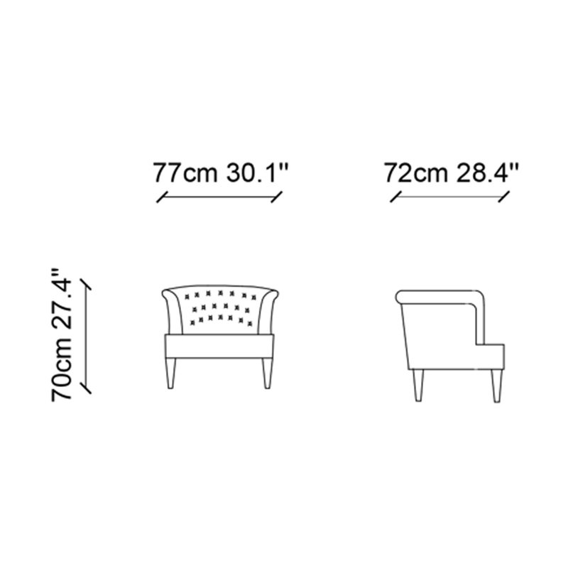 Fauteuil demi-tonneau l 30,31 po Allicia