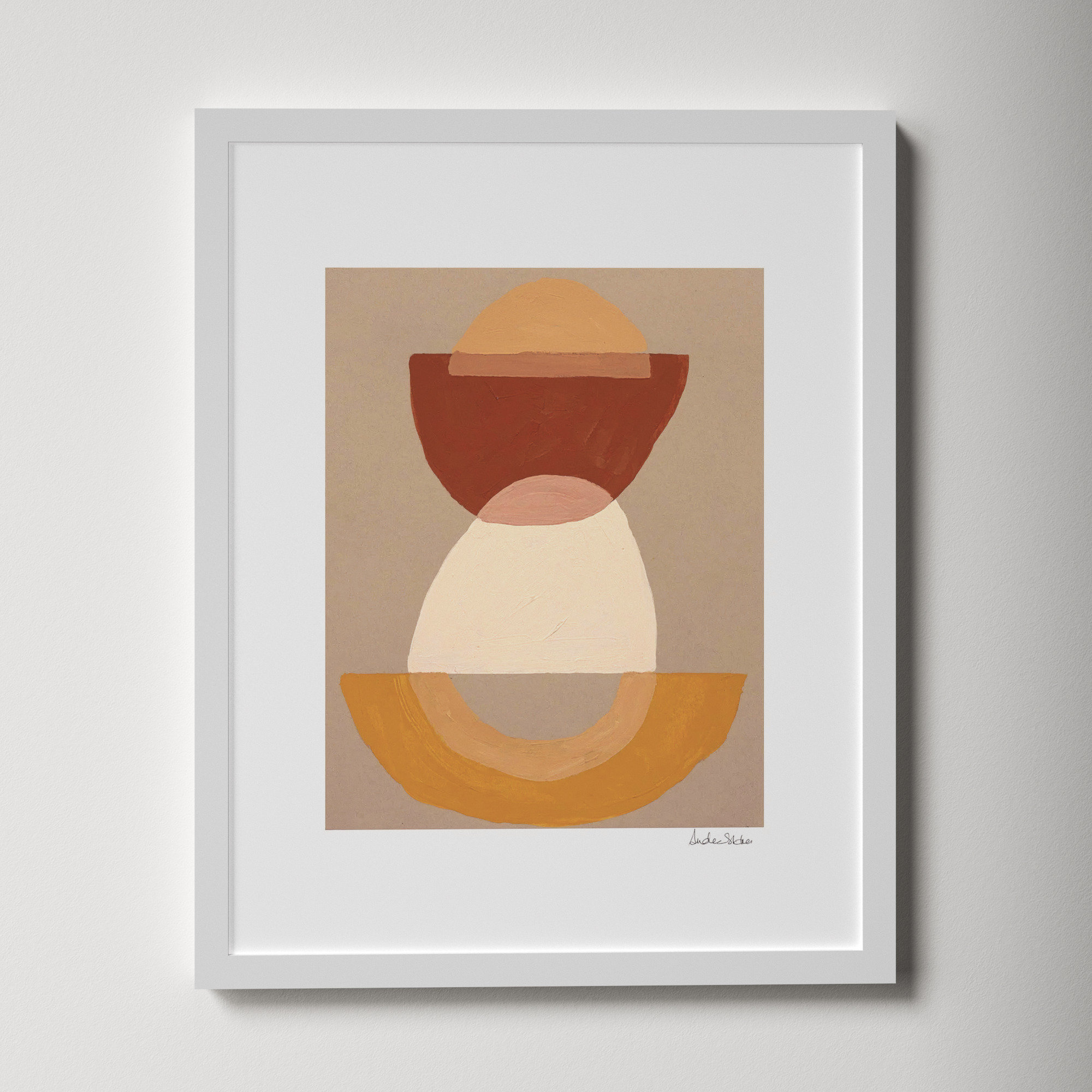 Composition 01 by Andrea Stokes, 25" H x 20" W x 1.25" D, White Framed