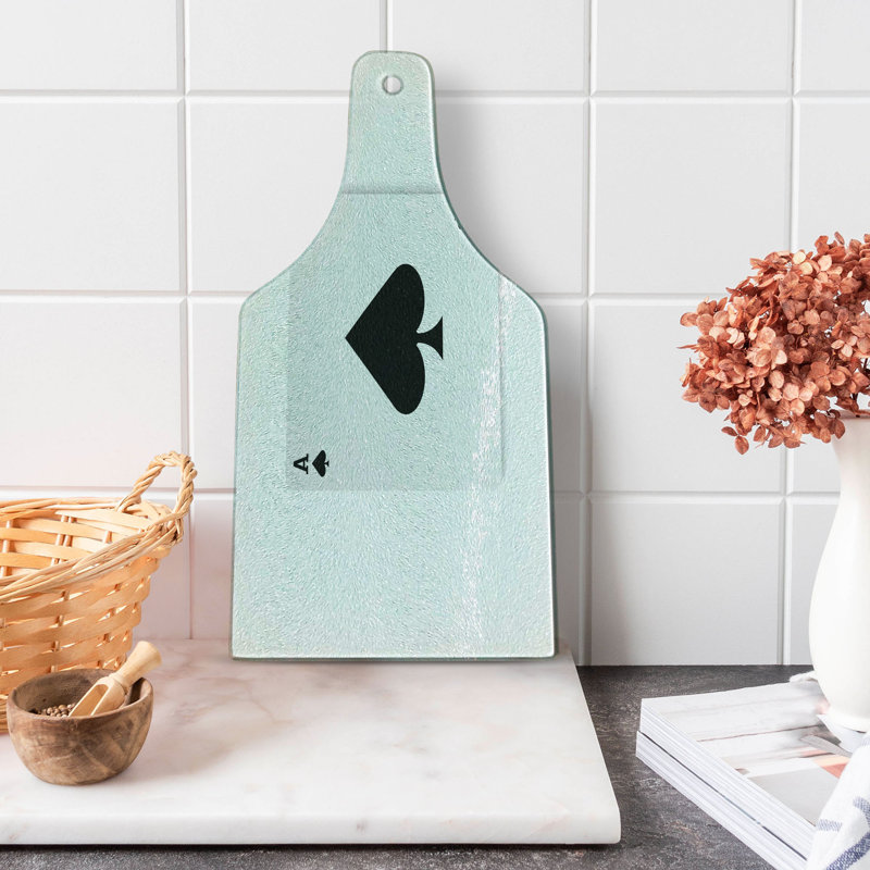 Ace of Spades Charcoal Grey Tempered Glass Cutting Board