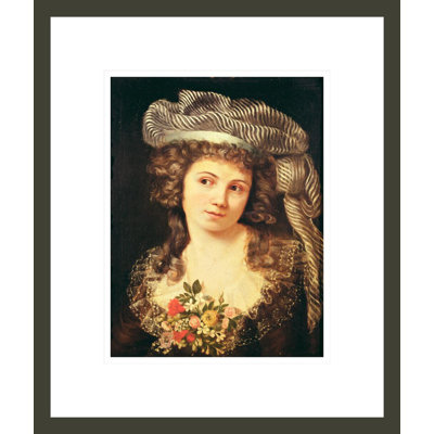 Portrait d'une jeune femme dans le style de Labille-Guiard par Gustave Courbet, impression giclée encadrée