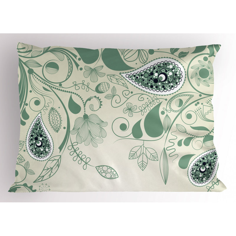 Retro Polyester Floral Sham Set, King