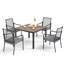 Ensemble repas de patio pour 4 personnes avec table carrée Boule, coussins inclus