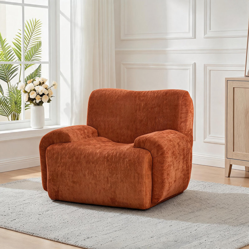 Canapé simple surdimensionné de 43 po de largeur, canapé-lit en osier chenille, sans assemblage requis Canapé à assise profonde pour salon et chambre à coucher
