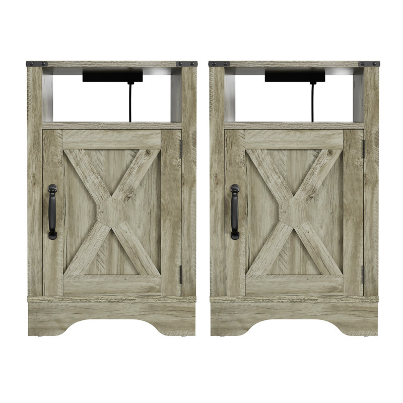 Table de chevet Farmhouse, Gris foncé