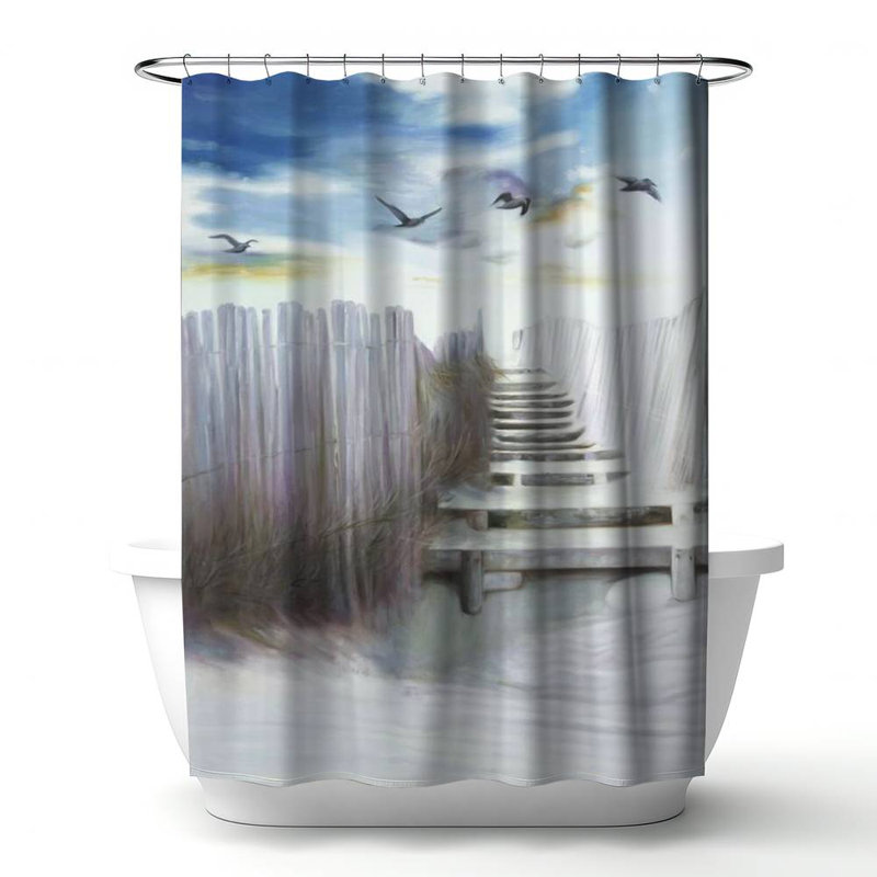 Shower Curtain CO141 – Polyester Shower Curtain, Dye Sublimation Print, 71" W × 74" L