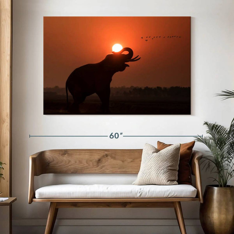 Elephant Call Silhouette, 34" H x 51" W