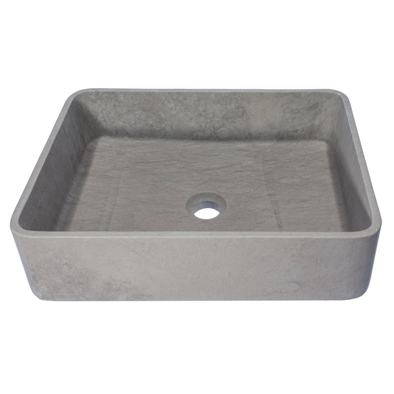 Eden Bath 14.75'' Gray Stone Rectangular Bathroom Sink