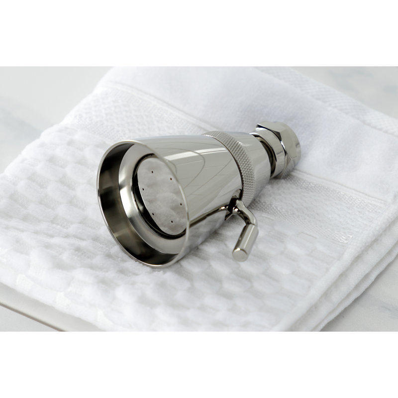 Pomme de douche à jet rond en laiton 2-1 / 4 po Kingston, Nickel poli
