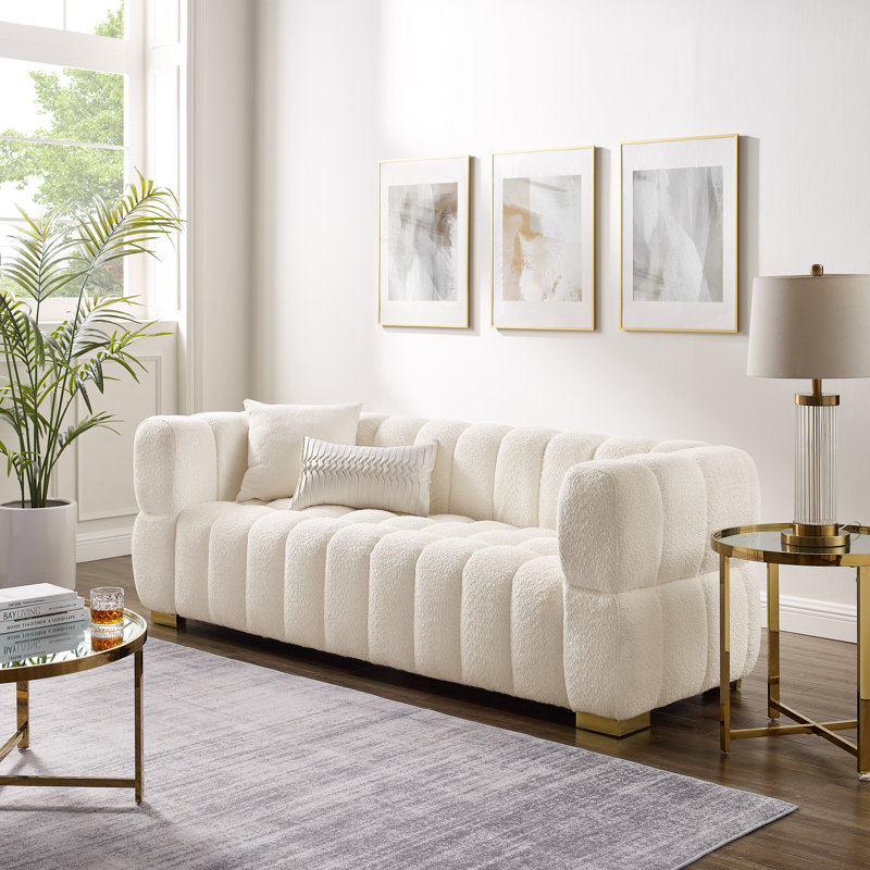 Canapé Marceil, 100 % polyester blanc