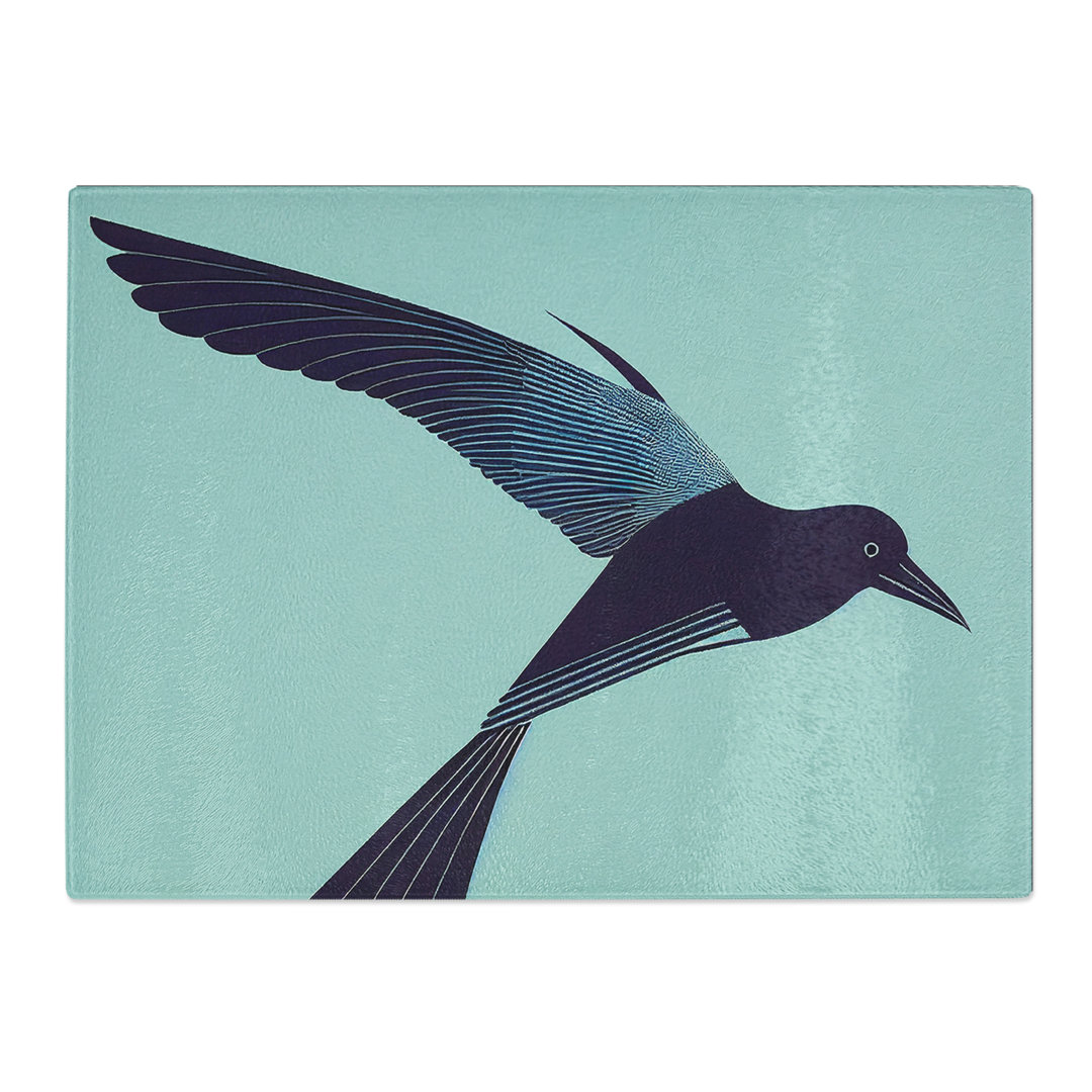 Heavenly Crow Bird Abstract  Glass Chopping Board