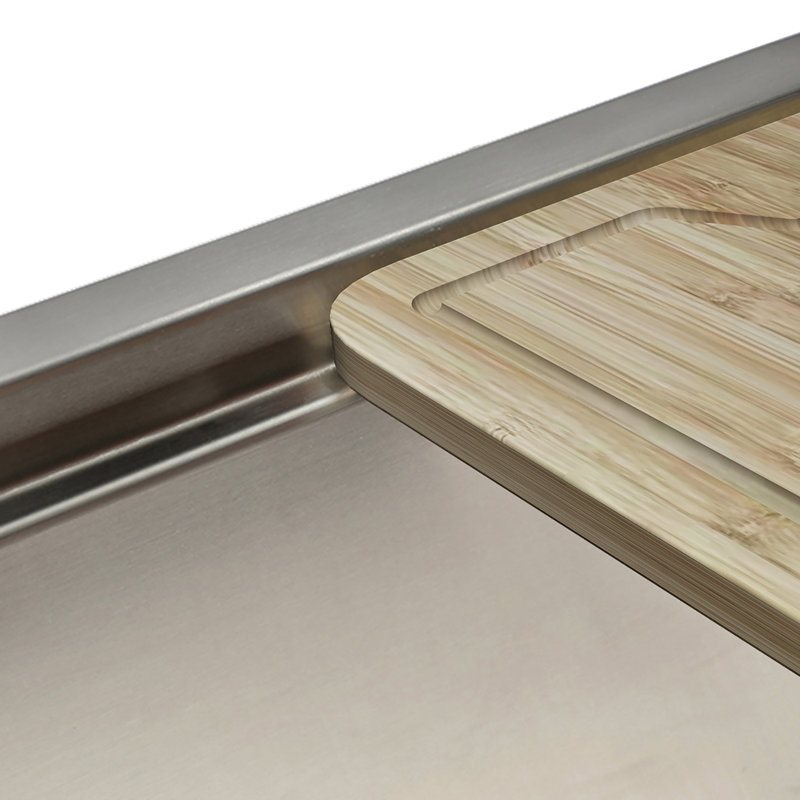 Sinber 32" Undermount Single Bowl Workstation Kitchen Sink with 304 Stainless Steel