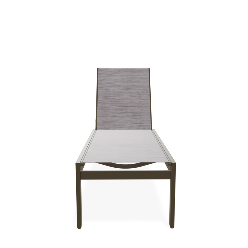 Chaise haute sans accoudoirs Kendall Sling, Fossile, Bois de plage