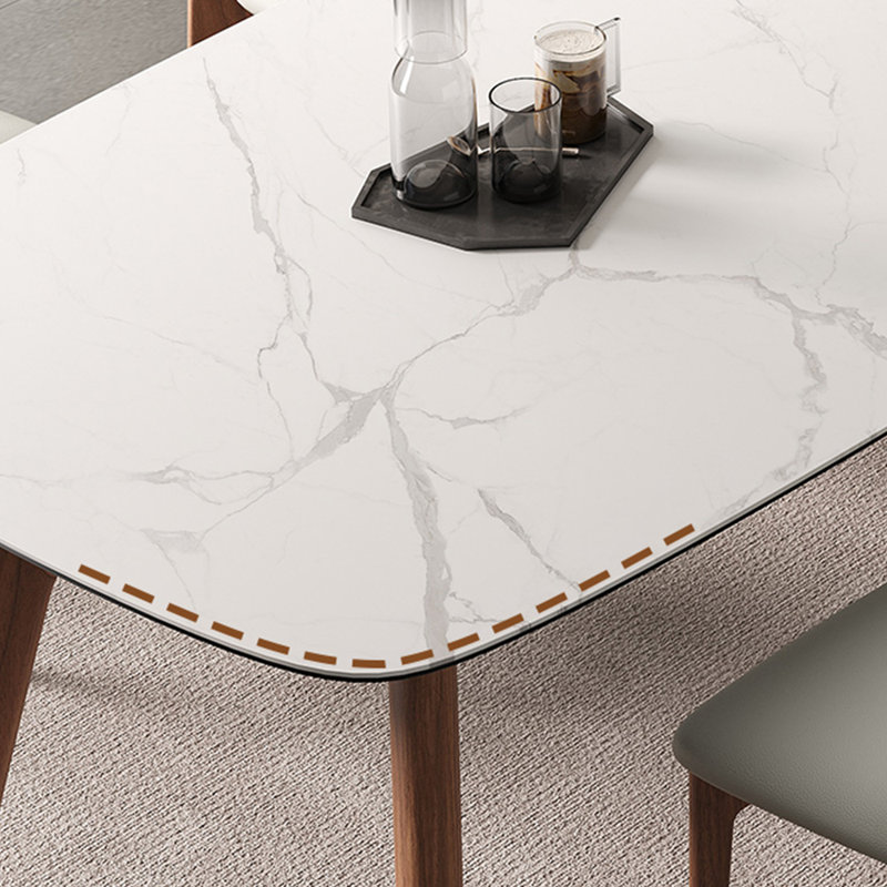 Table de salle à manger simple, Blanc, H 29,92 po x L 62,99 po x l 35,43 po, Brown