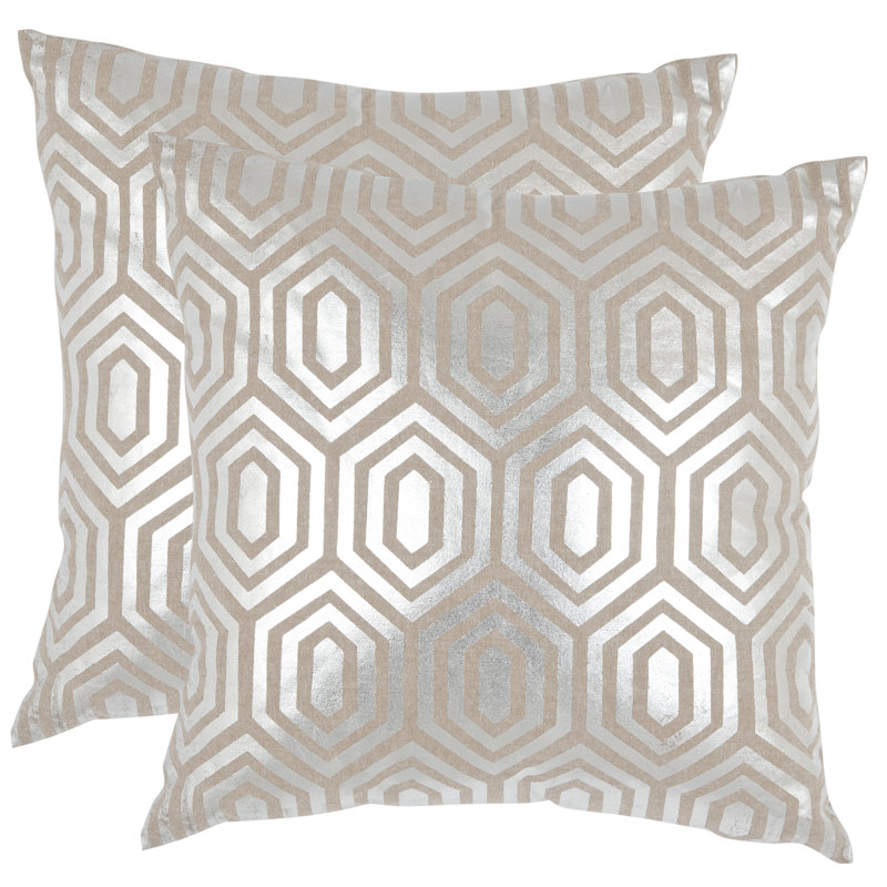 Coussin en lin Harper, 18 po x 18 po, Argent