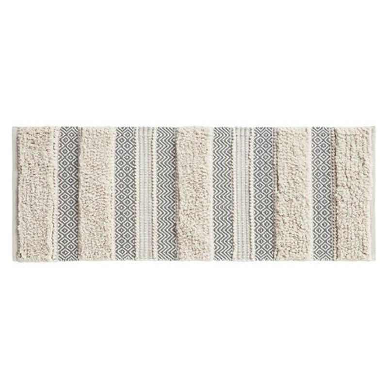 Tapis de bain tissé à rayures texturées 22 po x 58 po