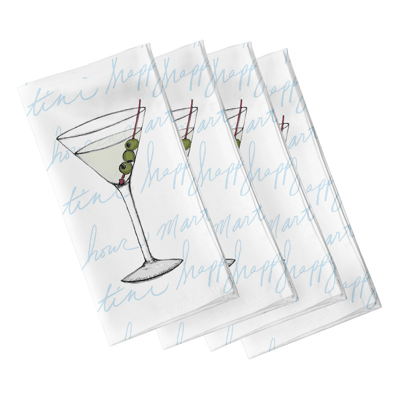 Josefien Polyester Abstract Square Napkin, Blue