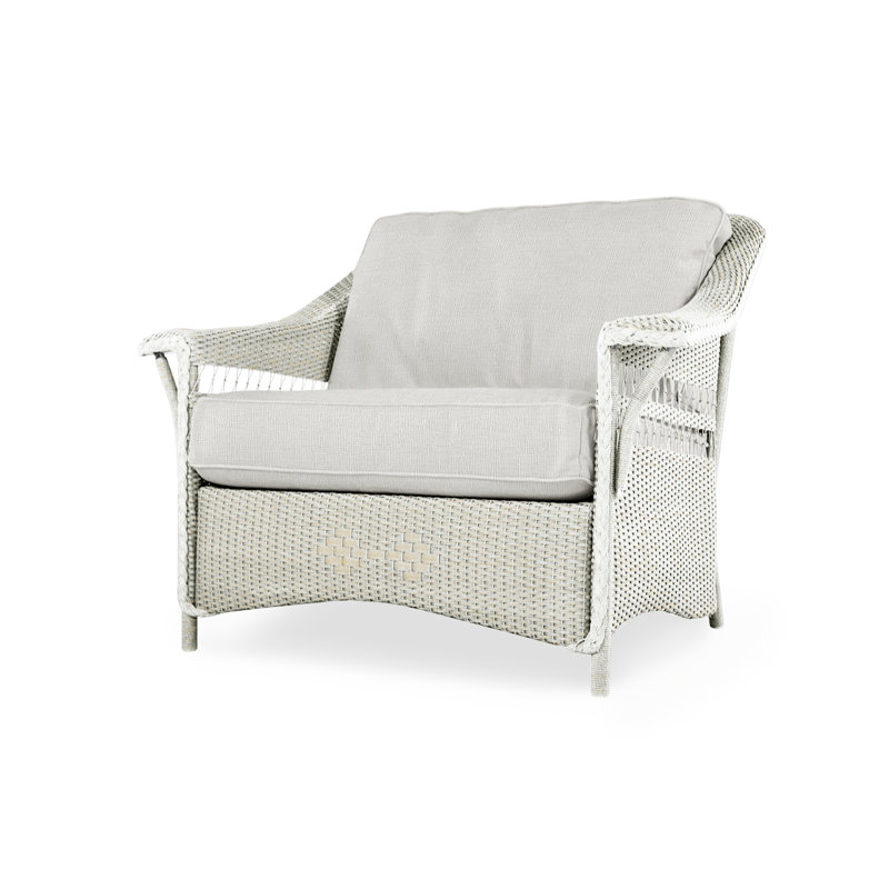Nantucket Outdoor Lounge Chair, Serene Ocean, Antique White