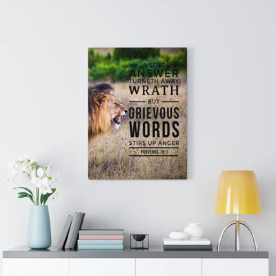 Soft Answer Proverbs 15:1 1 Piece Wrapped Canvas Wall Art