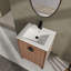 Meuble-lavabo autoportant en bois d'ingénierie avec lavabo 2 portes et 2 portes-115688419