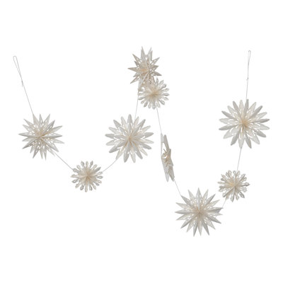 Jelesa 6' White Paper Snowflake Novelty Garland