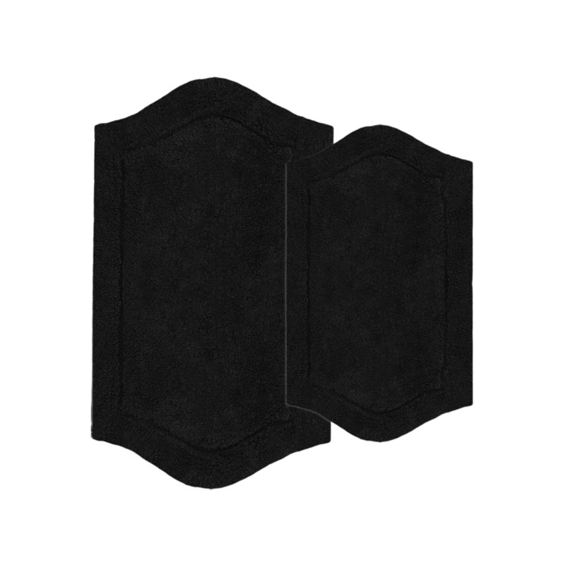 Ensemble de 2 tapis de bain Morissette (17 po x 24 po, 21 po x 34 po), Noir, noir, noir, noir