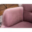 Fauteuil d'appoint en velours mauve avec revêtement luxueux, support en bois d'hévéa massif, capitonnage à boutons en losange, passepoil, fauteuil 73 cm l x 84 cm p x 94 cm h, revêtement assorti doux et soyeux 65 cm l x 43 cm p x 42 cm h