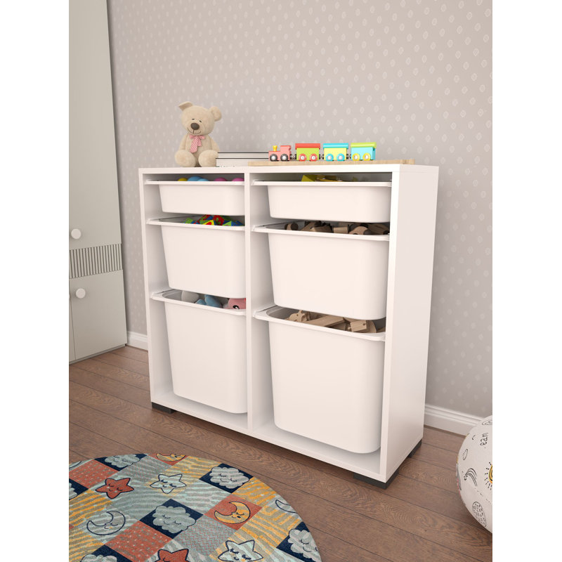 Armoire polyvalente moderne, blanche, 35,4 x 33,1 x 11,8 pouces | 100% panneau de particules enduit de mélamine, épaisseur: 0,7 pouce | Comprend de nombreuses tablettes, des pieds en plastique et une conception murale | Idéal pour le bureau à domicile, le salon et les solutions de rangement